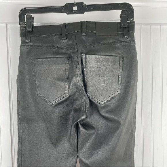 Leather Massimo Dutti Black Moto Pants Women’s 100% Sheep Leather - Picture 9 of 12